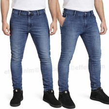 Jeans Uomo Denim Tasca America a Filo Pantaloni Casual Slim Fit elasticizzati