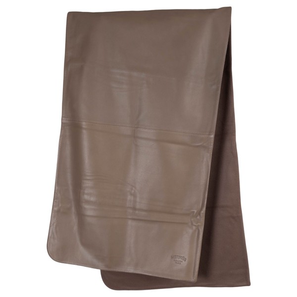 72978 Original HERMES Taupe Leder & Kaschmir Tuch Schal
