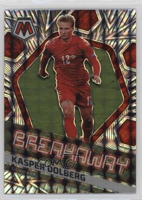 2021 Panini Mosaic FIFA Road to World Cup Breakaway Prizm Kasper Dolberg #18 0b3