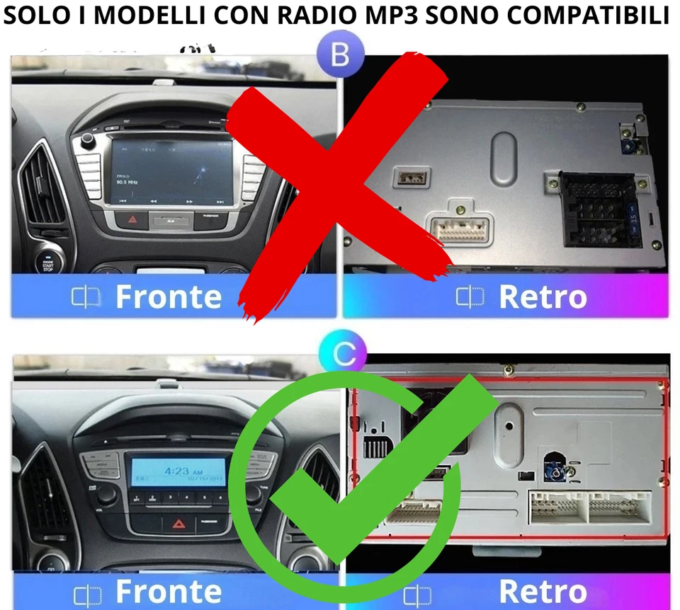 Autoradio Android per Hyundai ix35 Tucson 2009-2015 9" CarPlay Android Auto GPS - Immagine 3 di 4