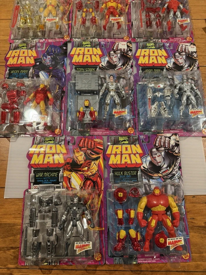 Ley Iron Man. Figuras. - Toy Biz mediados de los 90 Lote de 7 con armaduras diferentes + 1 máquina de guerra Foto 3 de 4