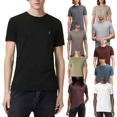 ALL SAINTS Mens T Shirts Tonic Crew Neck Short Sleeve Rumskull Plain Casual Tops - Picture 1 of 51