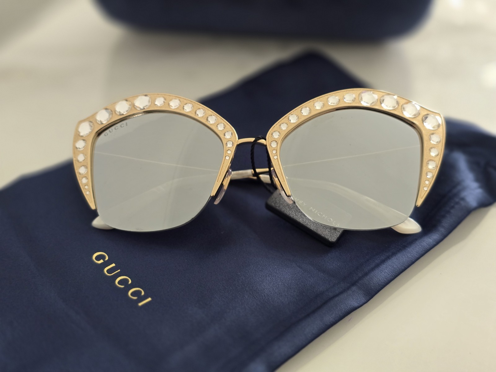 Gucci Sunglasses GG0114S 004 Hollywood Forever Gol...
