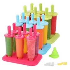 BAKHUK Popsicle Molds 3 Sets Ice Pop Molds Ice Pop Maker with Funnel and Brus...