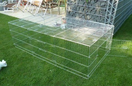 85" RABBIT GUINEA PLAYPEN WITH METAL ROOF ENCLOSURE RUN - Picture 2 of 5