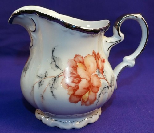 EDELSTEIN CHINA DINNERWARE CARMEN PATTERN CREAMER & SUGAR BOWL PLATINUM BAVARIA - Picture 3 of 10
