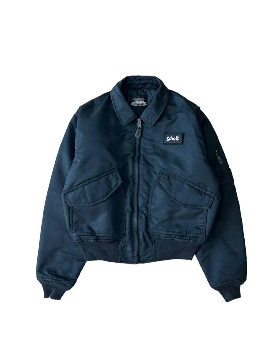 Schott cwu-r (ma2) vintage hollo black bomber jacket black men's 48 / M |  eBay