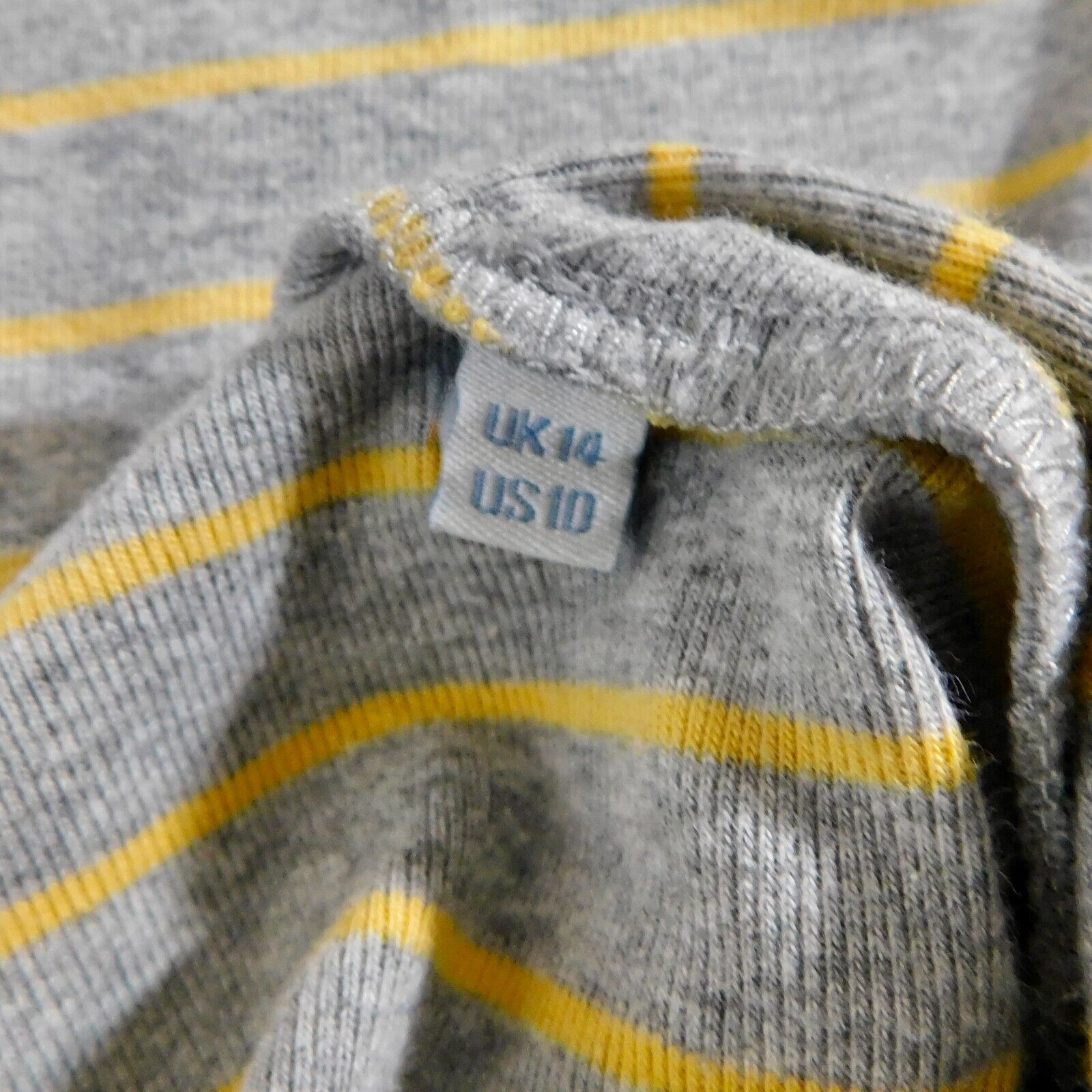 BODEN Heathered Light Gray Yellow Striped Knit To… - image 8