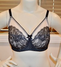 Wacoal Retro Chic Full Figure Underwire Unlined 855186 Black Size 34DDD (F)