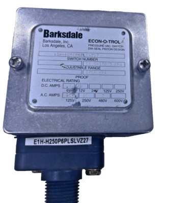 Barksdale E1H-H2506P6PLSLVZ27 ECON-O-TROL Pressure Switch 68.9 to 172.3 kpa