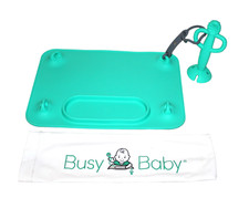 Busy Baby Original Spearmint Silicone Placemat with Teething Spoon Suction Mat
