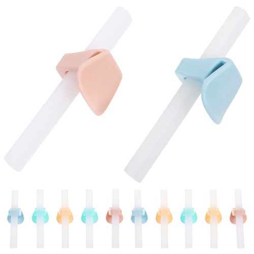 12 Sets Straw Buckle Child Baby Silicone for Bowl Drinking Straws