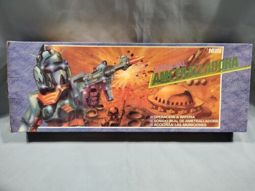 VINTAGE BOOTLEG GALACTICA SPACE RAY GUN RIFLE BATTERY OPERATED ARGENTINA NIB B - Picture 1 of 7