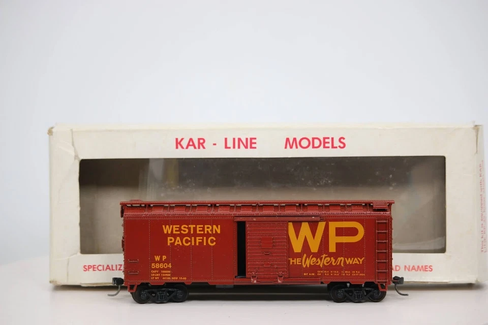 Vintage Ho Scale Kar-Line Western Pacific 57604 Box Car - Image 4 of 4