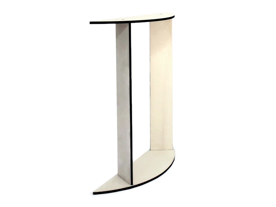 Narrow Half-Moon Console Table in Laser-Cut Wood for Small Spaces Contemporary - Image 2 of 4