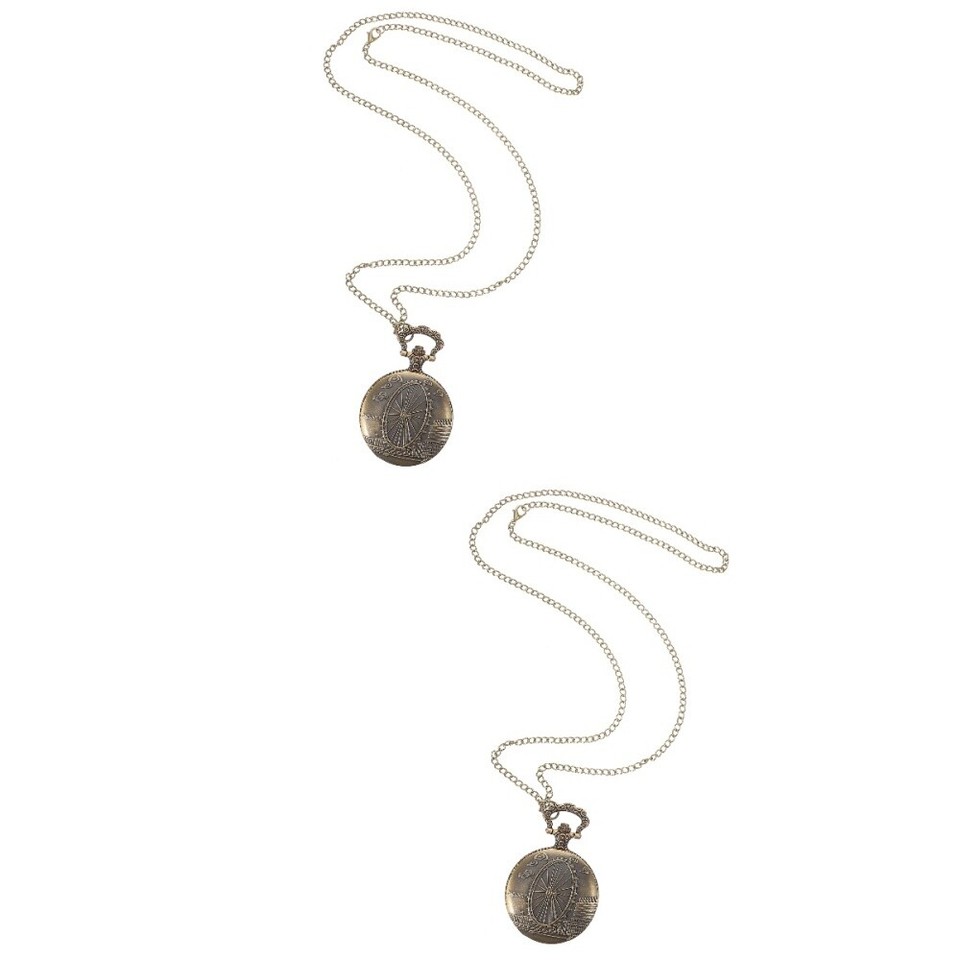 2pcs Retro Pocket Watch Women Men Vintage Pocket Watch Small Pocket