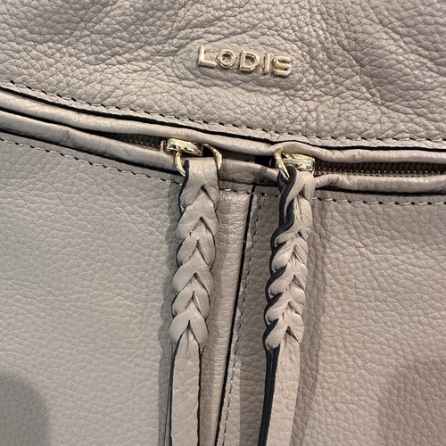 LODIS NWT Nikki Pebbled Leather Satchel Shoulder Bag Crossbody Purse Ash Gray - Picture 5 of 17