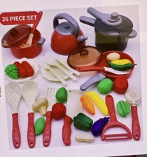 Delightful Pretend Play Kitchen Cookware Pressure Cutlery . Perfect Learning