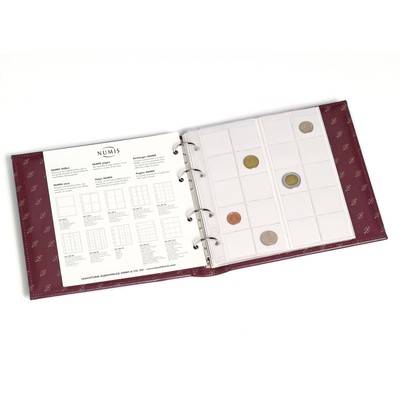 Leuchtturm 327836 Coin Album NUMIS, Classic With Protective Box, Red