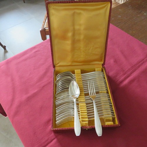 24 Posate Da Dessert Metallo Argentato christofle apollo Modello Arte Deco IN - Foto 10 di 10