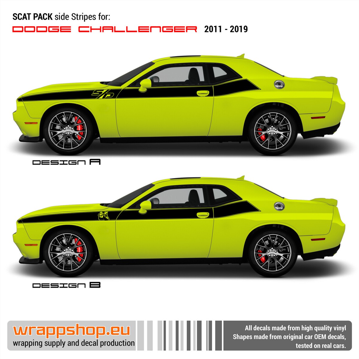 SCAT PACK S/P side stripes for Dodge Challenger 2011-2019 | eBay