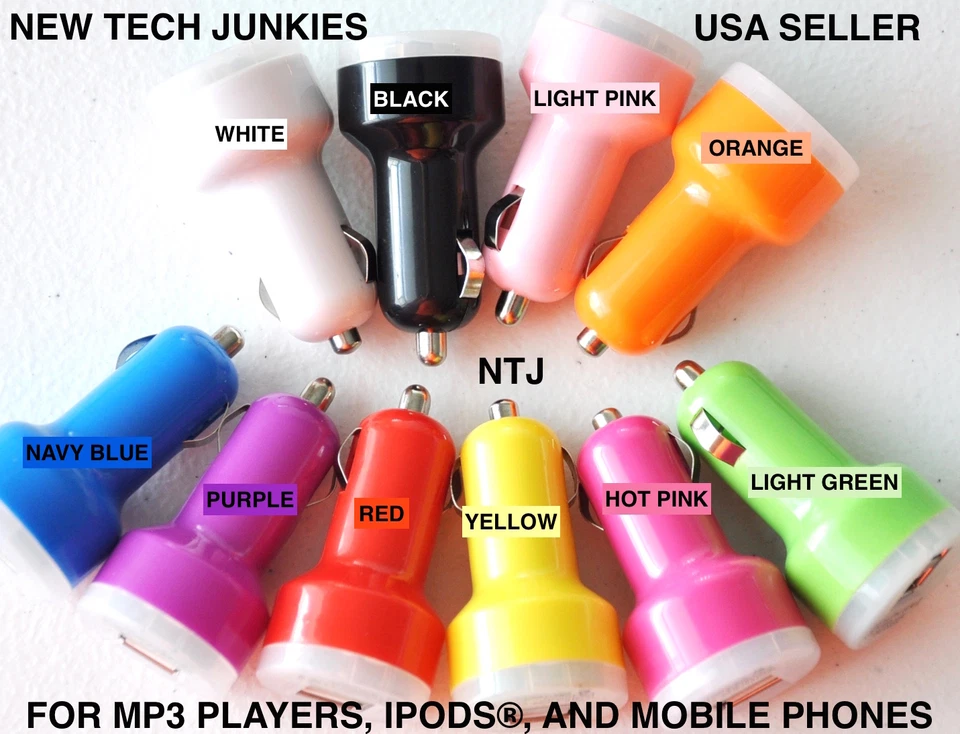 LED LIGHT 2 AMP 2A DUAL USB CAR A/C adapter power charger for iPhone X 8 7 6 5 4 - Image 2 of 3