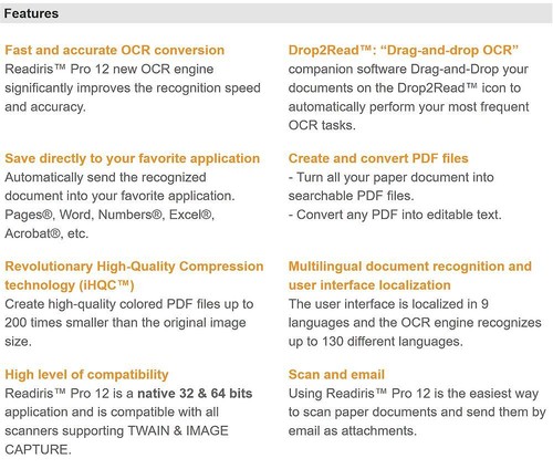 NEW I.R.I.S. Inc Readiris Corporate 12 OCR Software for MAC *ASIAN VERSION* - Picture 7 of 8
