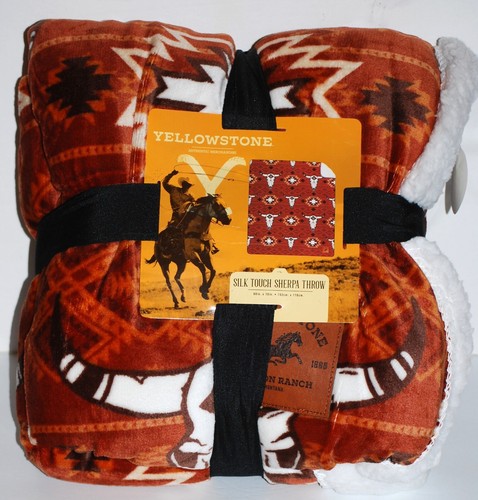 Manta Sherpa Yellowstone Dutton Ranch Darby a Rayas Tacto de Seda 60x70 - Imagen 2 de 6