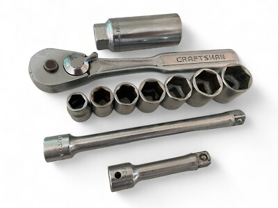 #ad Craftsman 3 8quot; Drive Quick Release Ratchet V 43785 amp; 6pt Sockets amp; Extensions $26.40