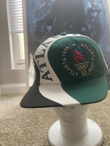 Vintage Eastport Atlanta 1996 Olympic Snapback Hat Rare Green White Black Clean - Picture 7 of 10