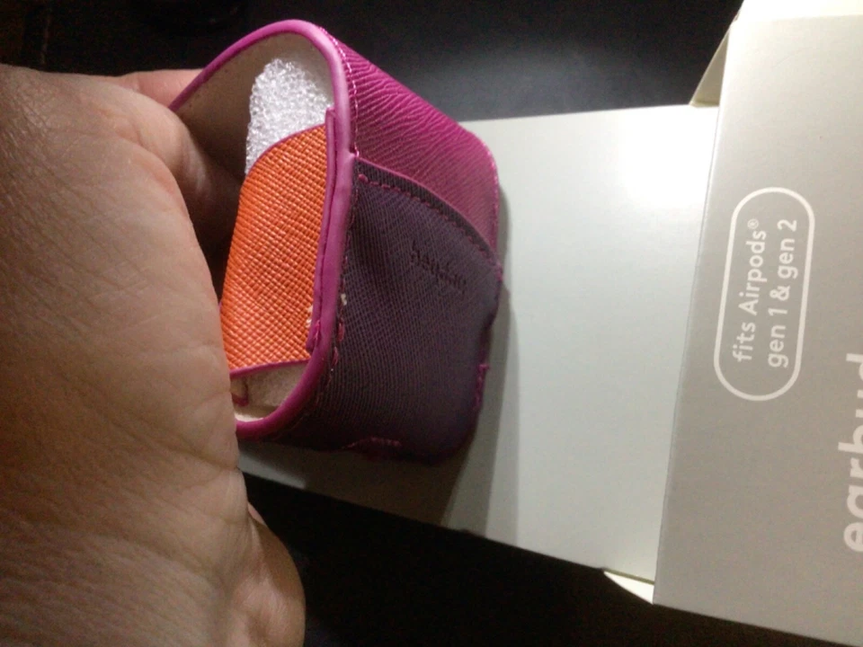 Funda Heyday Earbud para Apple AirPods, Gen 1 y 2 - rosa, púrpura y naranja Foto 3 de 4
