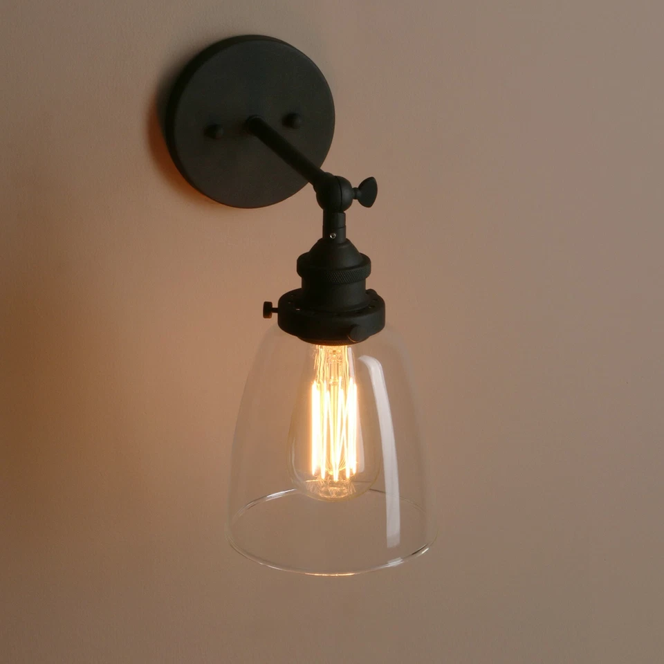 5,6 «CLOCHE ПРОЗРАЧНОЕ СТЕКЛО РЕТРО ПРОМЫШЛЕННЫЙ НАСТЕННЫЙ БРА ЧЕРДАК НАСТЕННОЕ ОСВЕЩЕНИЕ - Изображение 3 из 4