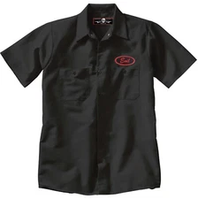 EVIL Button Up Mens Mechanic Work SHIRT Punk Metal Rock country tattoo Auto