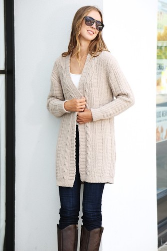 ComfyLuxe Solid Color Twist Knit Cardigan - Picture 2 of 15