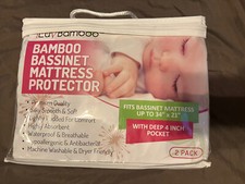 Bamboo Quilted Fiber Crib Mattress Protector Breathable Waterproof
