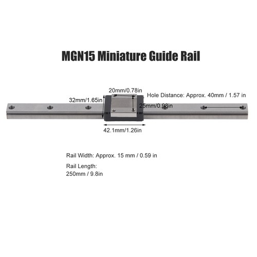 MGN15 Linearführungskern Industrie Autoausrüstung Linearbewegungsgleitschiene 250 mm - Bild 16 von 23