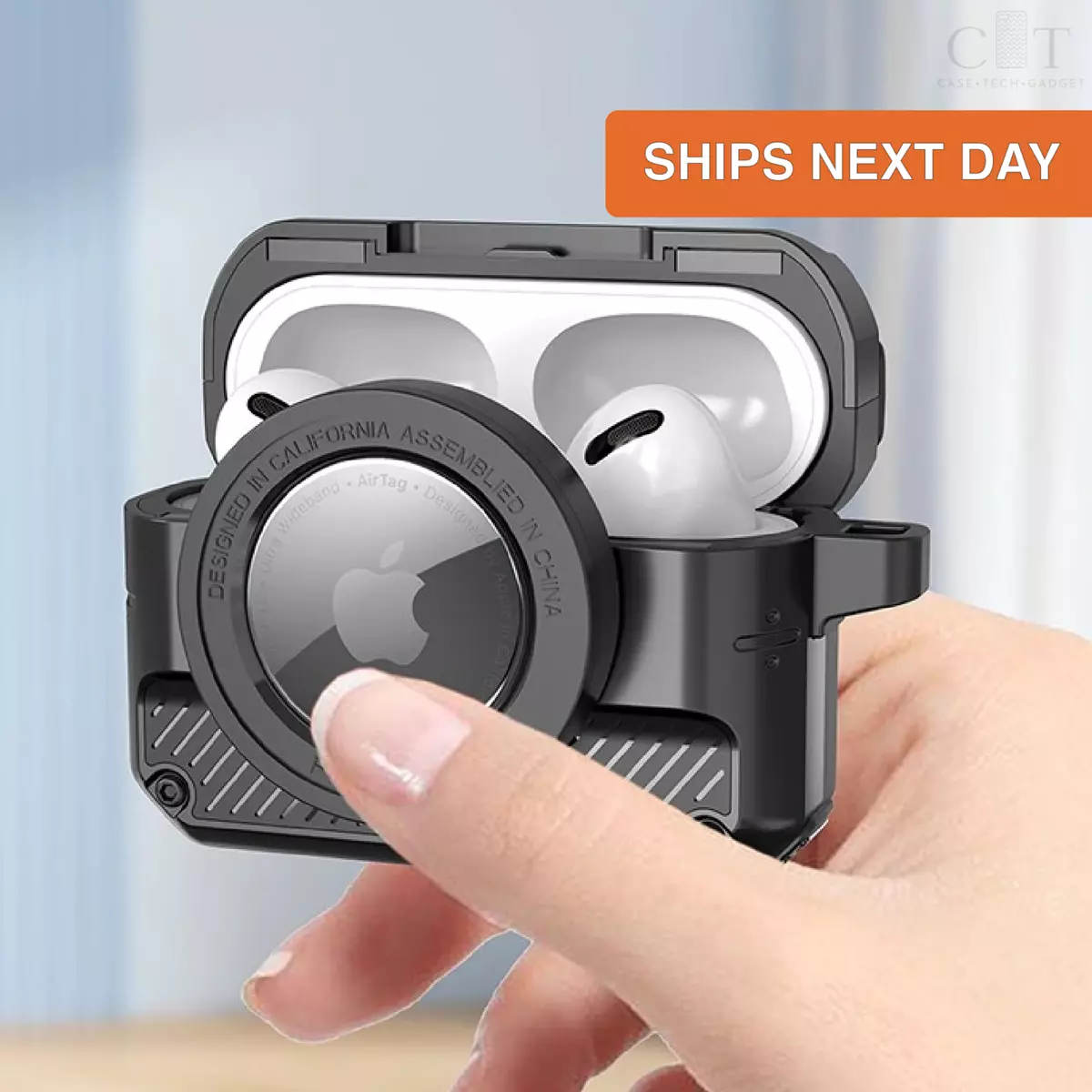 AirPods Pro with AirTag Lock Holder TPU AirPods 3 Cover Case With Hooks