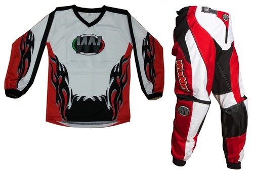 abbigliamento completo kit tuta per moto da cross fuoristrada adulto o bambino - Foto 6 di 9