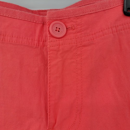 DKNY Jeans Women's Size 8 Coral Bermuda Shorts Cotton Blend Button Front - Picture 2 of 9