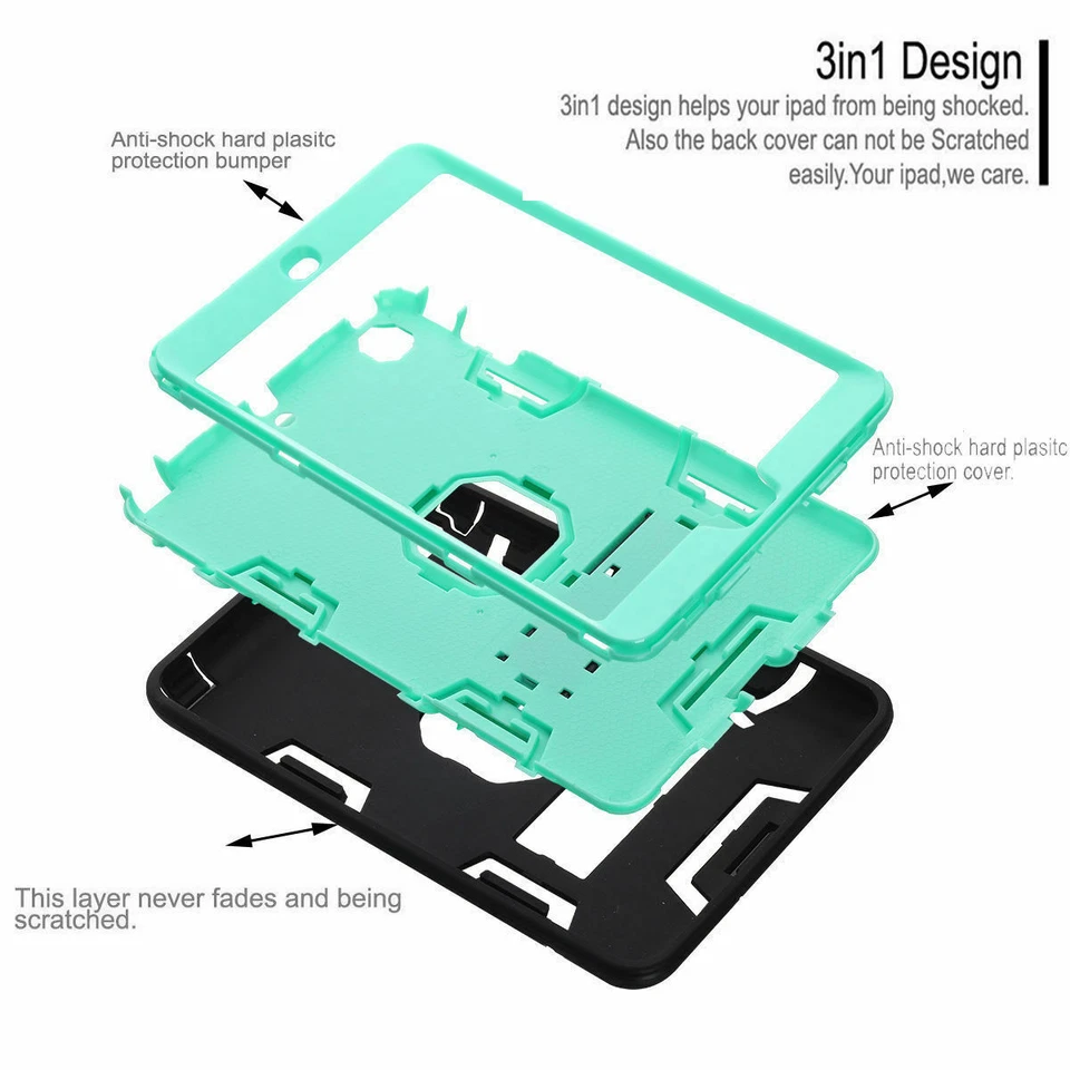 Funda para Apple iPad Mini 5/4/3/2/1 (7,9 pulgadas) resistente con soporte a prueba de golpes cubierta Foto 2 de 4