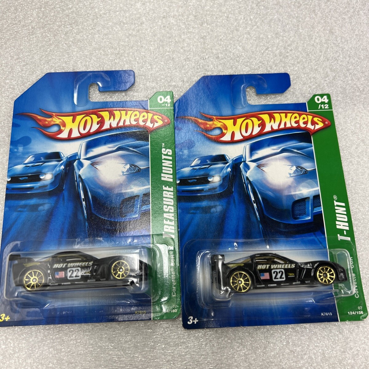Hot Wheels(2)Corvette C6R 2007 Treasure Hunt #4/12 Black US & Int 