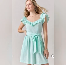 Francesca's NWT Wanda Tie Front Mini Dress - Mint - Size Large