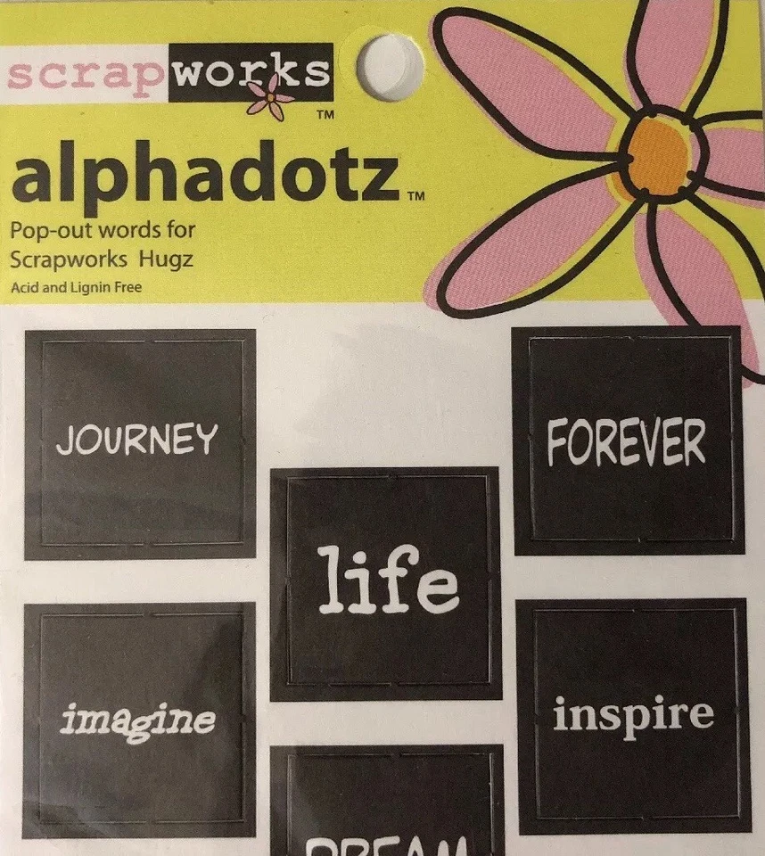 Troquelados de palabras cuadradas emergentes de regaliz negro alphadotz (18 piezas) chatarra • vida•tiempo Foto 2 de 4