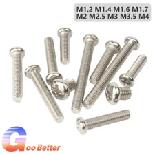 M1.2-M4 Round Pan Head Screws Phillips Drive Nickel Plated Steel Machine Screw