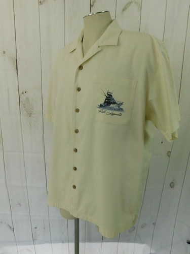 Camisa con botones de pesca Reel Legends marfil beige Grand Slam marlín - L - Imagen 3 de 6