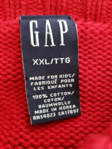 Gap Kids Snowflake Sweater Red Xxl Christmas Crewneck Red Pullover - Picture 4 of 4