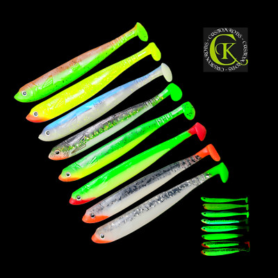 Stint Shad 13cm Fluo UV Aktiv Gummifisch SoftBait Köder Barsch Zander Hecht Pike