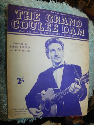 VINTAGE ORIGINAL NOTEN 1958 THE GRAND COULEE DAM LONNY DONEGAN