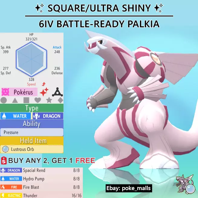 Ultra Shiny 6IV PALKIA / Pokemon Sword and Shield / Sinnoh 