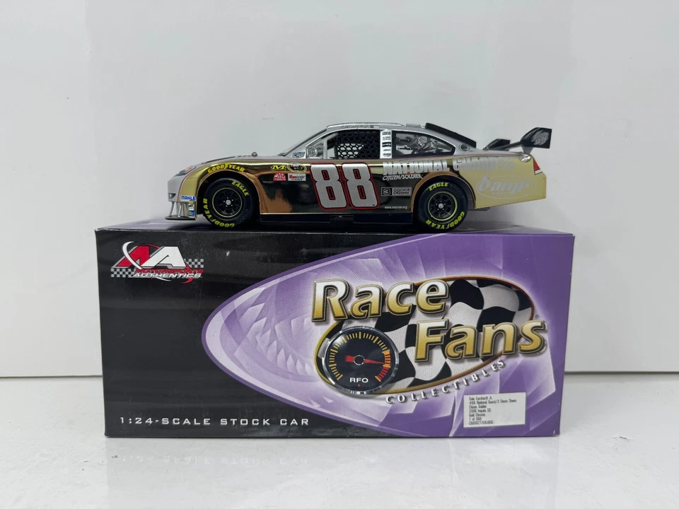 Motorsports Authentics Nascar #88 Dale Earnhardt Jr. Gold Chrome 1:24 Diecast - Image 3 of 4